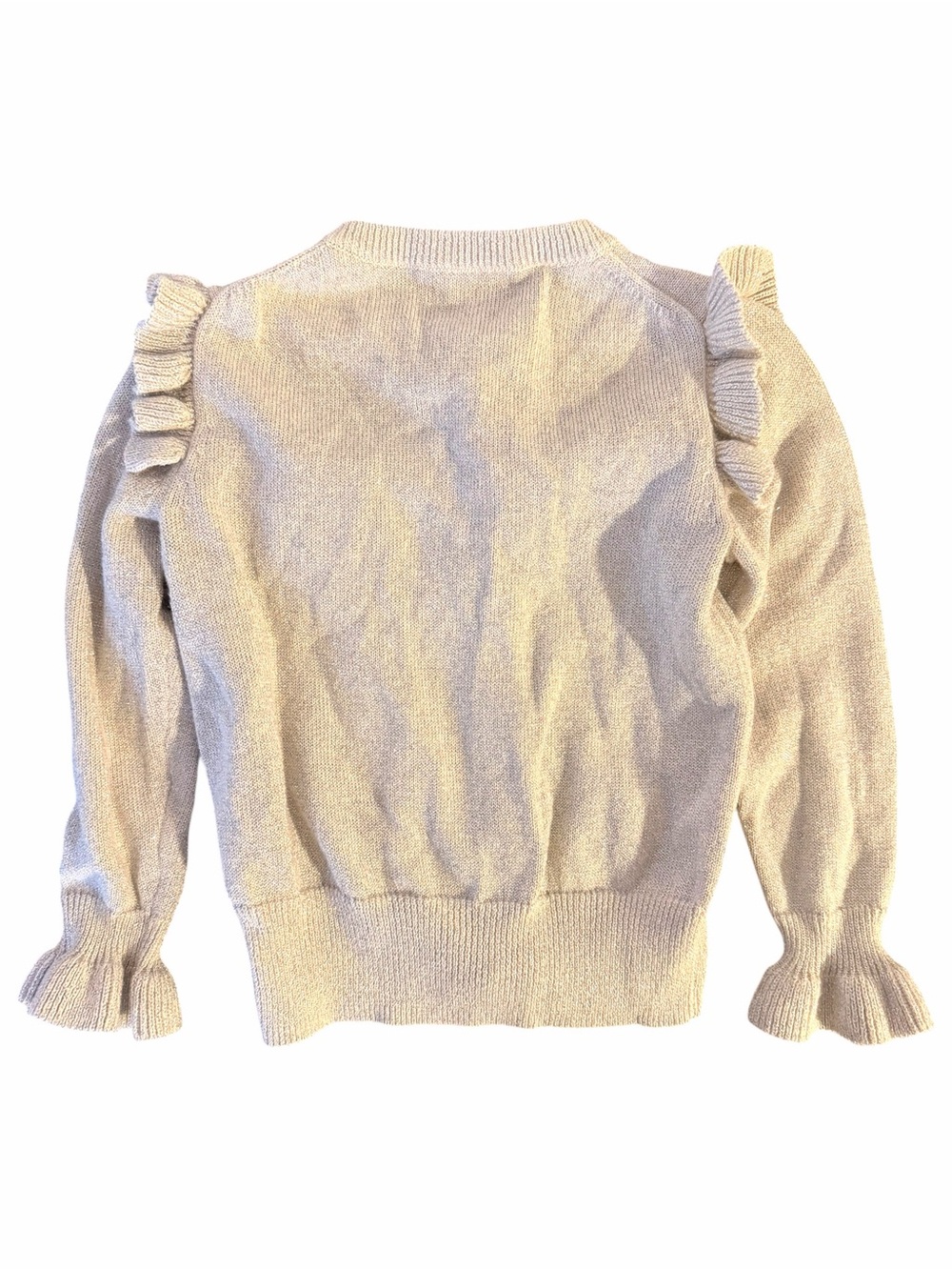 Crewcuts (by J.Crew) Girls cotton Shimmering Sparkly Ruffle-Trimmed Sweater 3T - Picture 5 of 7